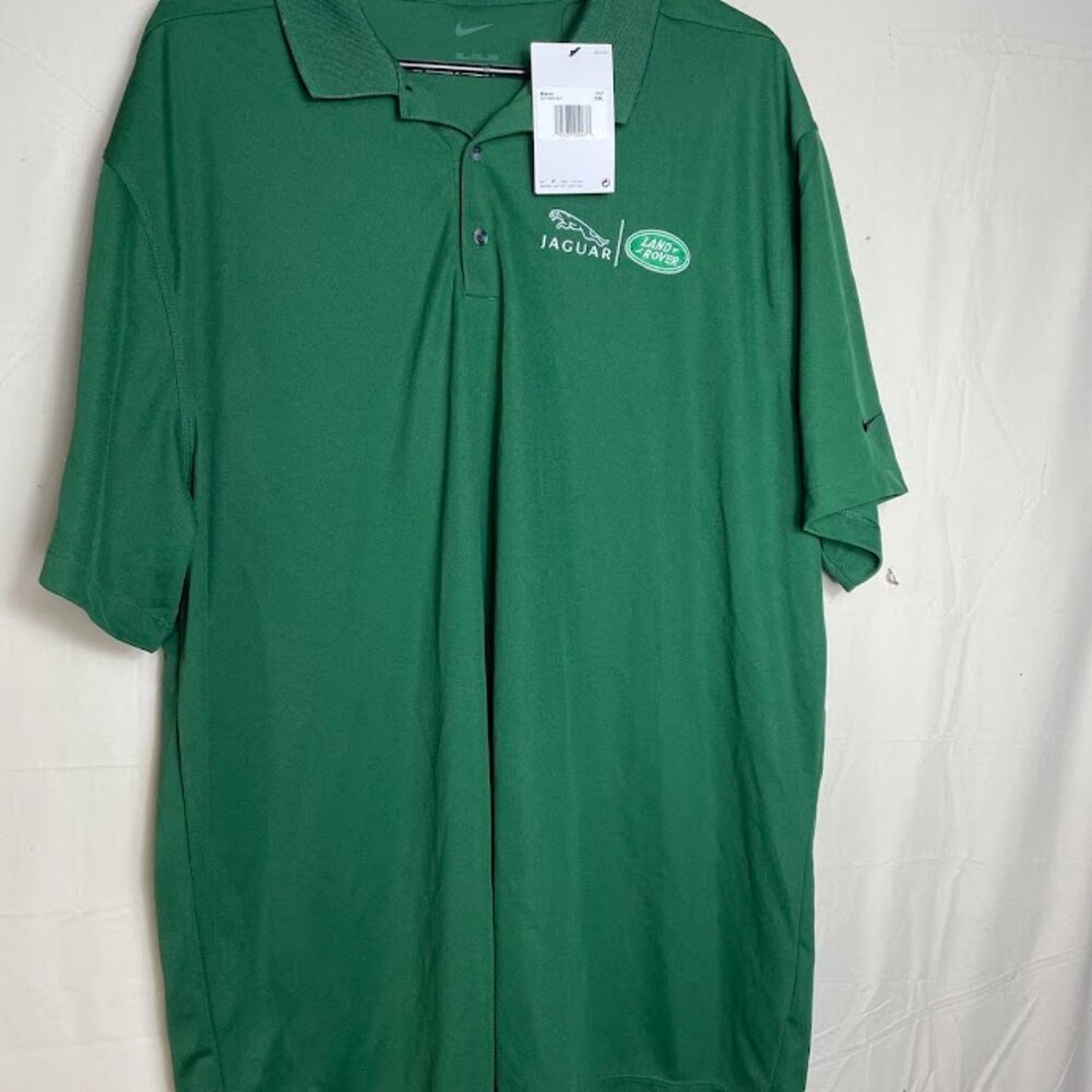 Nike Golf Mens Green XXL Polo Shirt Jaguar Land Rover With Tags 2XL